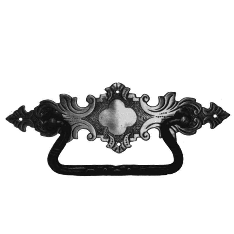 Historismus Möbelschild geprägt Messing MPA 130 x 40mm mit Griff Serie HI024 Bild1