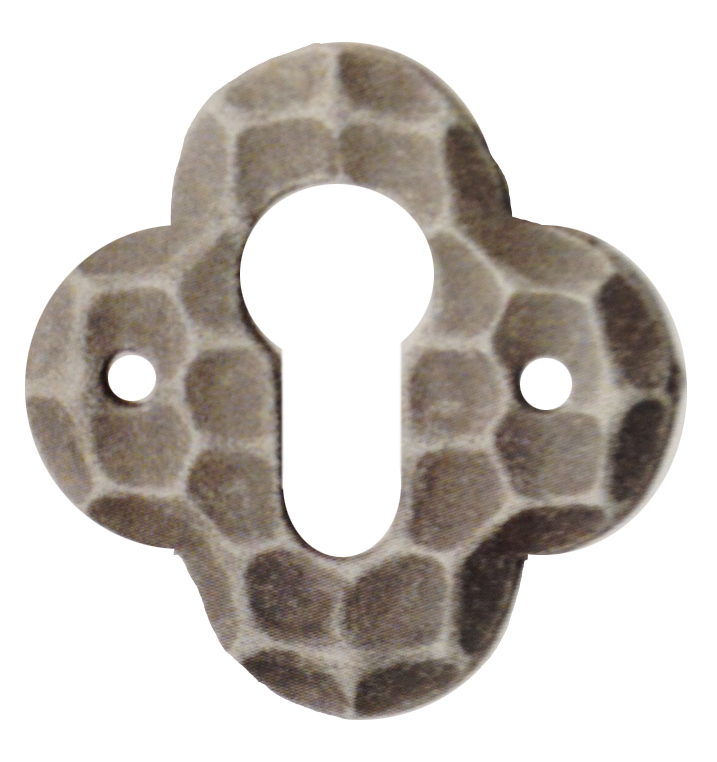 Schlüssellochrosette PZ-Lochung Eisen schwarz passiviert 62x62mm Serie TR535 Bild1