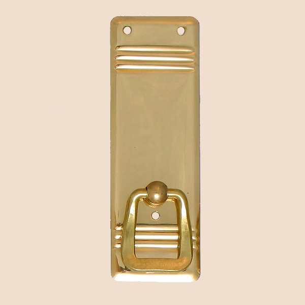 Jugendstil Möbelschild geprägt Messing MGL 30 x 90mm mit Griff Serie JU004 Bild1