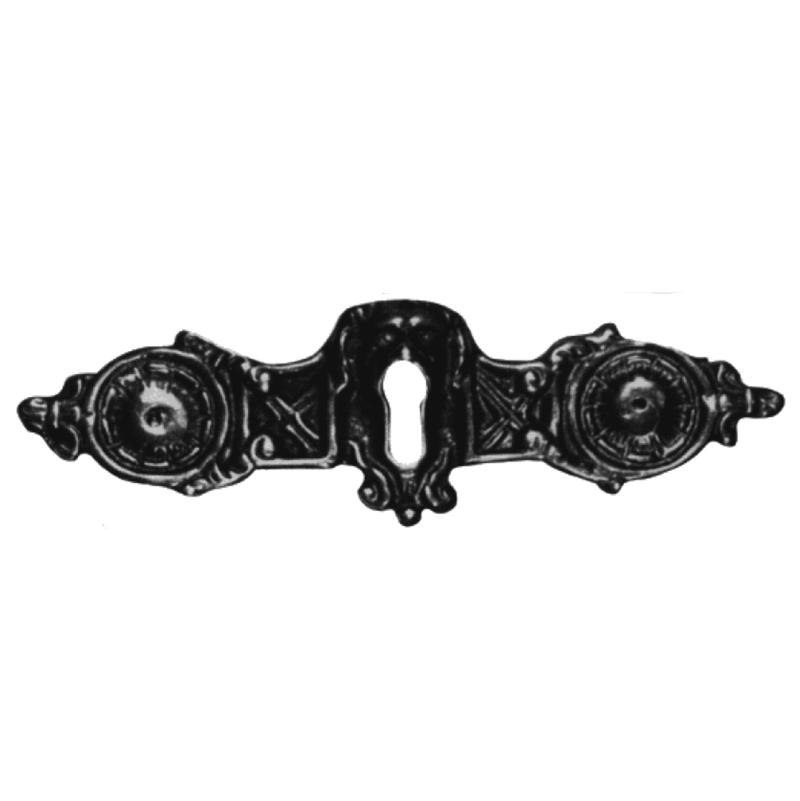 Historismus Möbelschild geprägt Messing MMA 125 x 35mm mit Schlüsselloch Serie HI016 Bild1