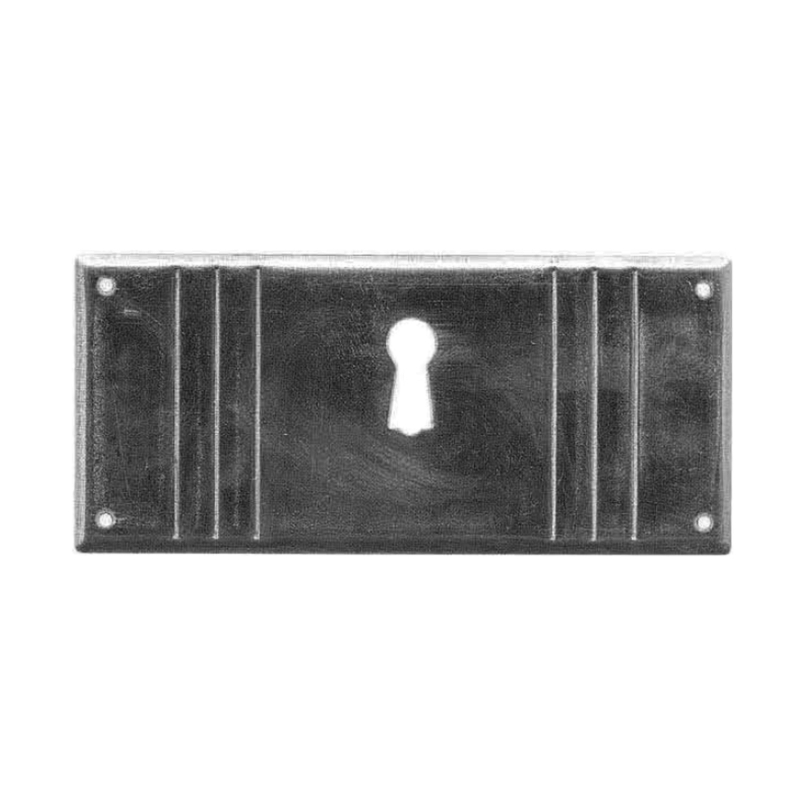 Jugendstil Möbelschild geprägt Messing MMA 100 x 45mm mit Schlüsselloch Serie JU004 Bild1
