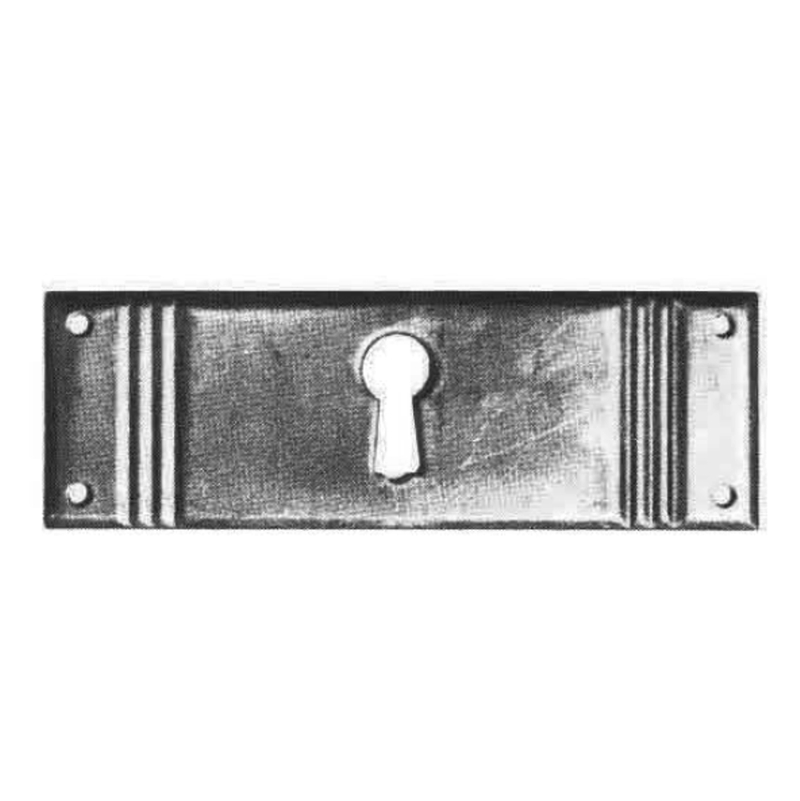 Jugendstil Möbelschild geprägt Messing MMA 80 x 28mm mit Schlüsselloch Serie JU004 Bild1