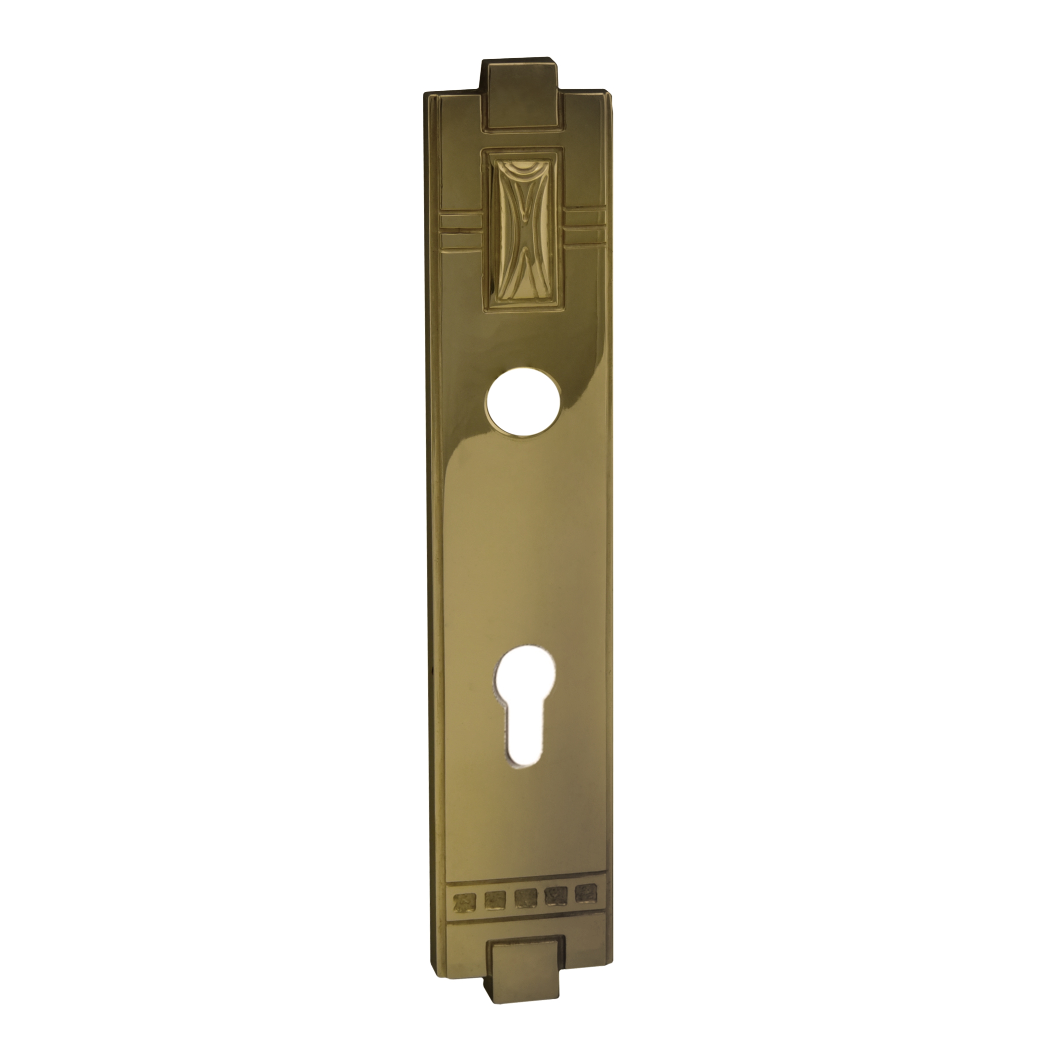 Sicherheitstürschild Außen, Dist. 92 mm PZ, Messing MPG, L x B