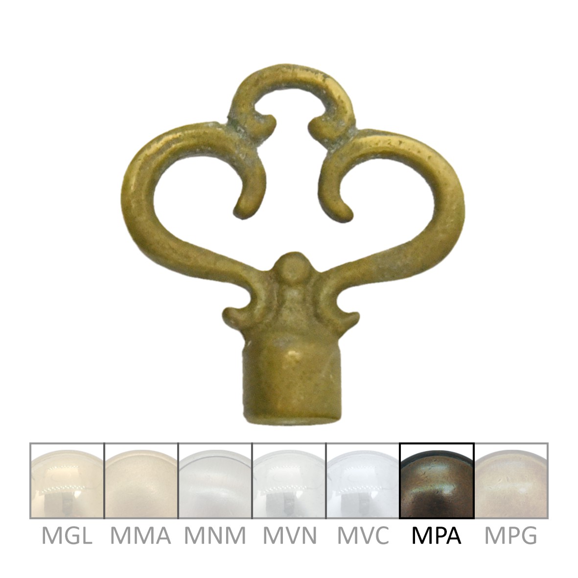 Schlüsselreide in Messing patiniert. 32X30 mm Bild1 Schlüsselreide 32X30 mm Serie ZR007 Bild1