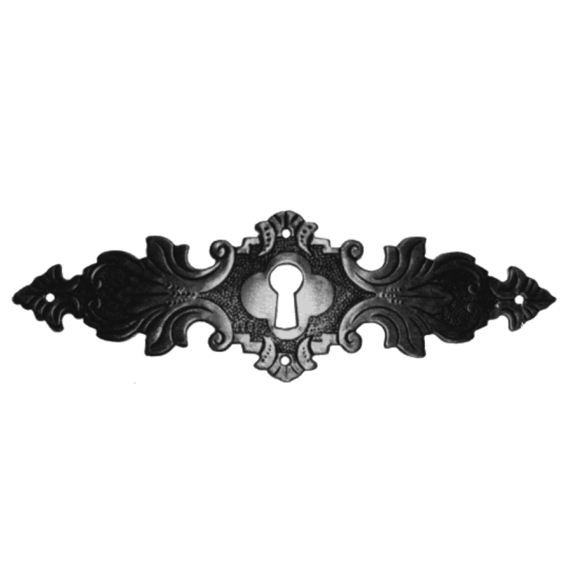 Historismus Möbelschild geprägt Messing MPA 130 x 40mm mit Schlüsselloch Serie HI024 Bild1