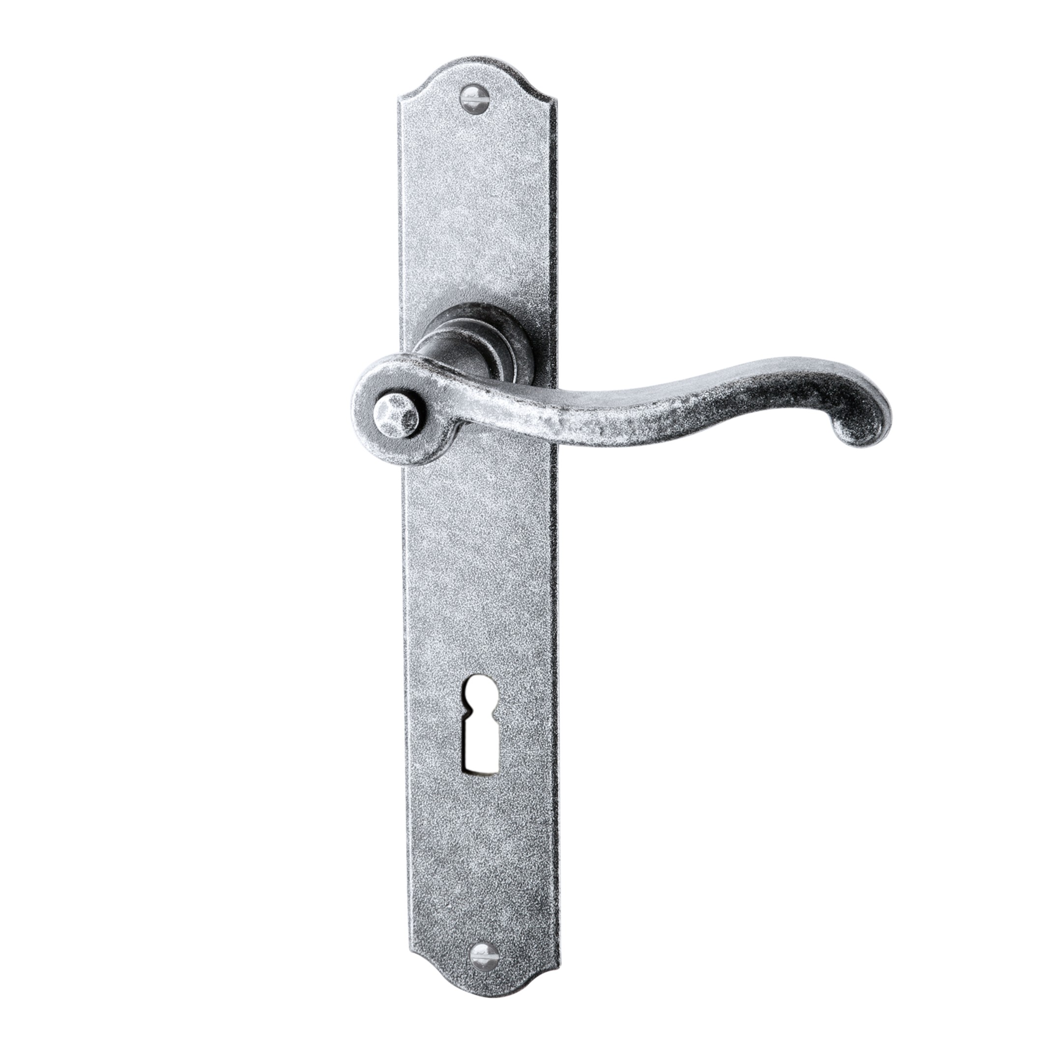 Zimmertürgarnitur in Schmiedeeisen thermopatiniert ® BB 72 mit TD058 Serie TG504 Bild1