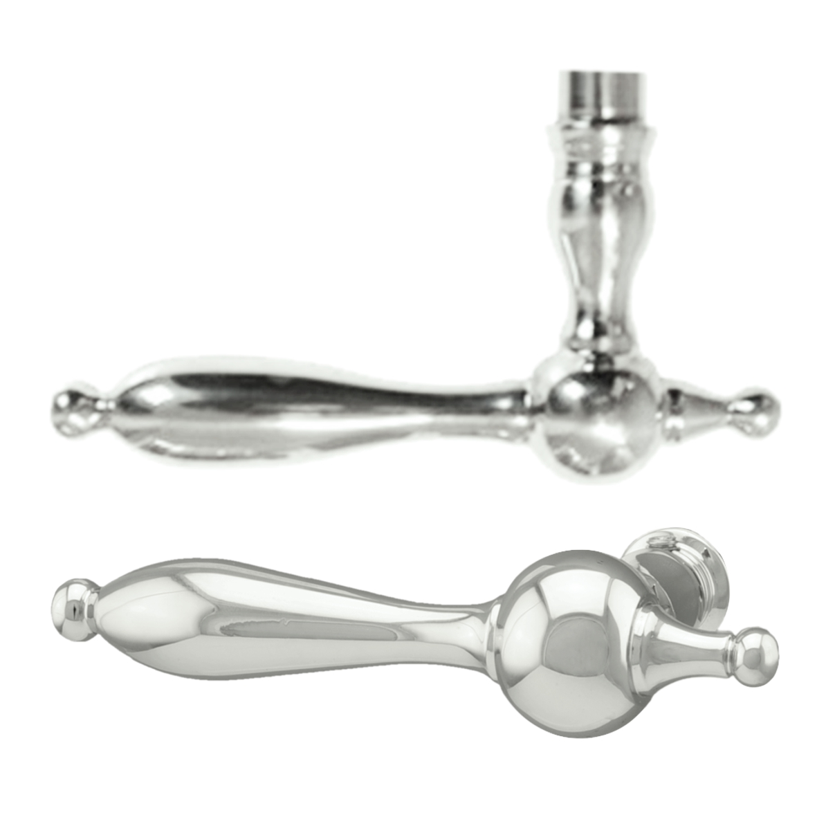 Türgriff aus Messing vernickelt glänzend 125mm DIN Links Serie TD144 Bild1