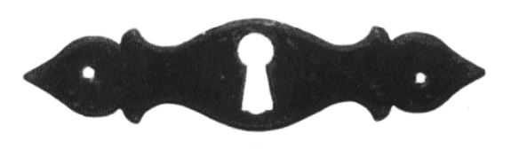 Barock Schlüsselschild 30 x 110mm mit Schlüsselloch, Messing MPG Serie BA003 Bild1
