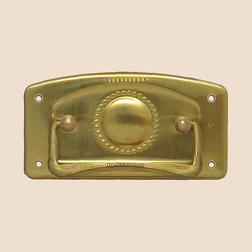 Jugendstil Möbelschild geprägt Messing MMA 80 x 42mm mit Griff Serie JU007 Bild1
