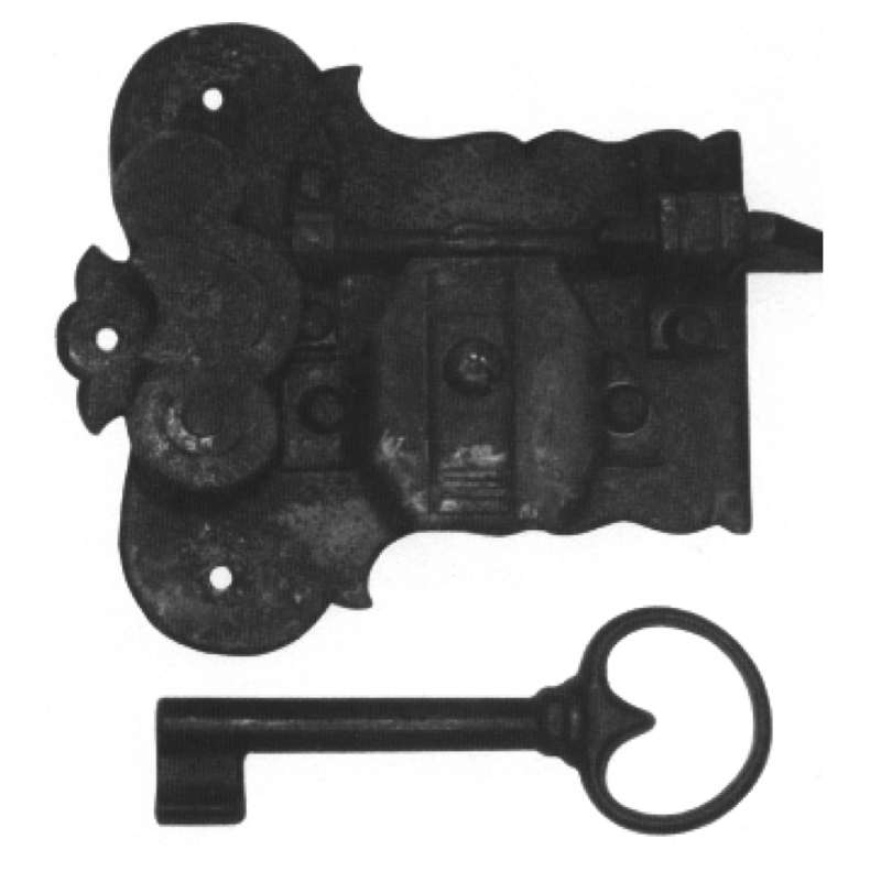 Aufschraubschloss aus Eisen, D 75 mm rechts, der Serie AS101 Bild1 Aufschraubschloss aus Eisen, D 75mm rechts, Serie AS101 Bild1