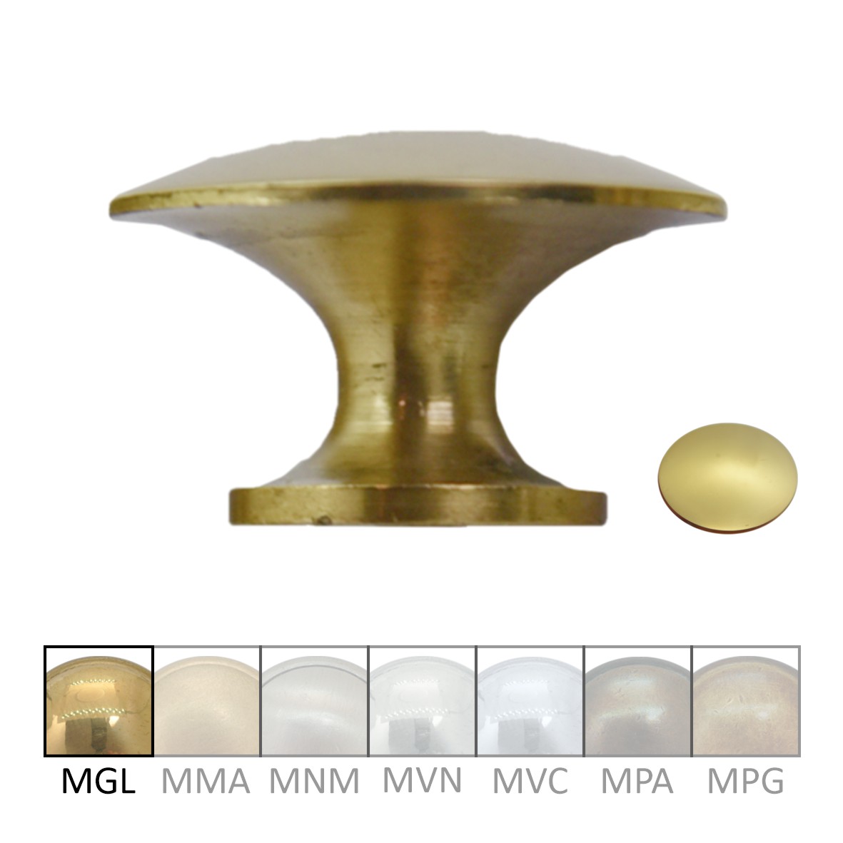Möbelknopf aus Messing MGL D 30mm Serie KN100 Bild1