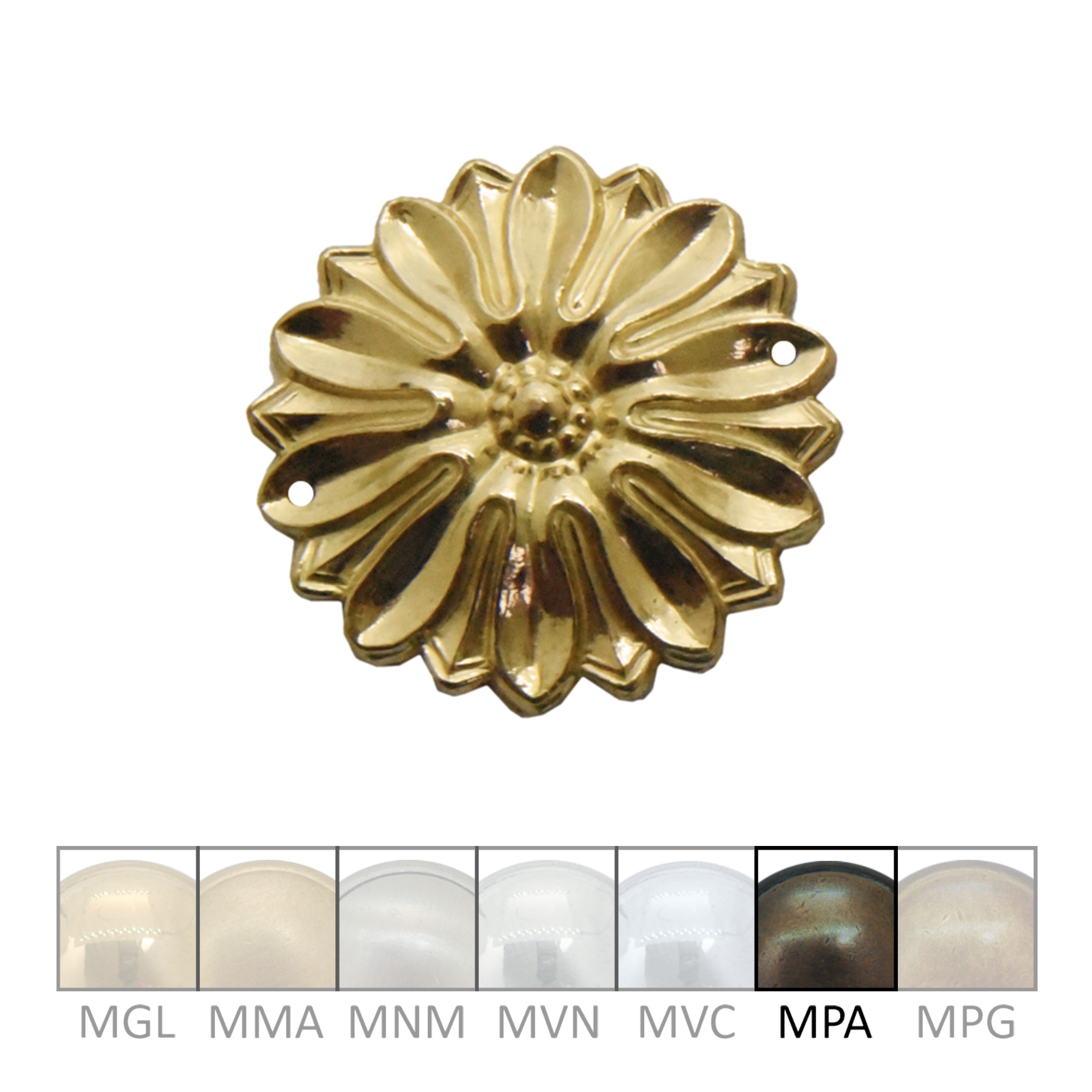 Klassizismus Rosette gegossen Messing MPA D40 mm der Serie KL128 Bild1 Klassizismus Rosette gegossen Messing MPA D42mm Serie KL128 Bild1