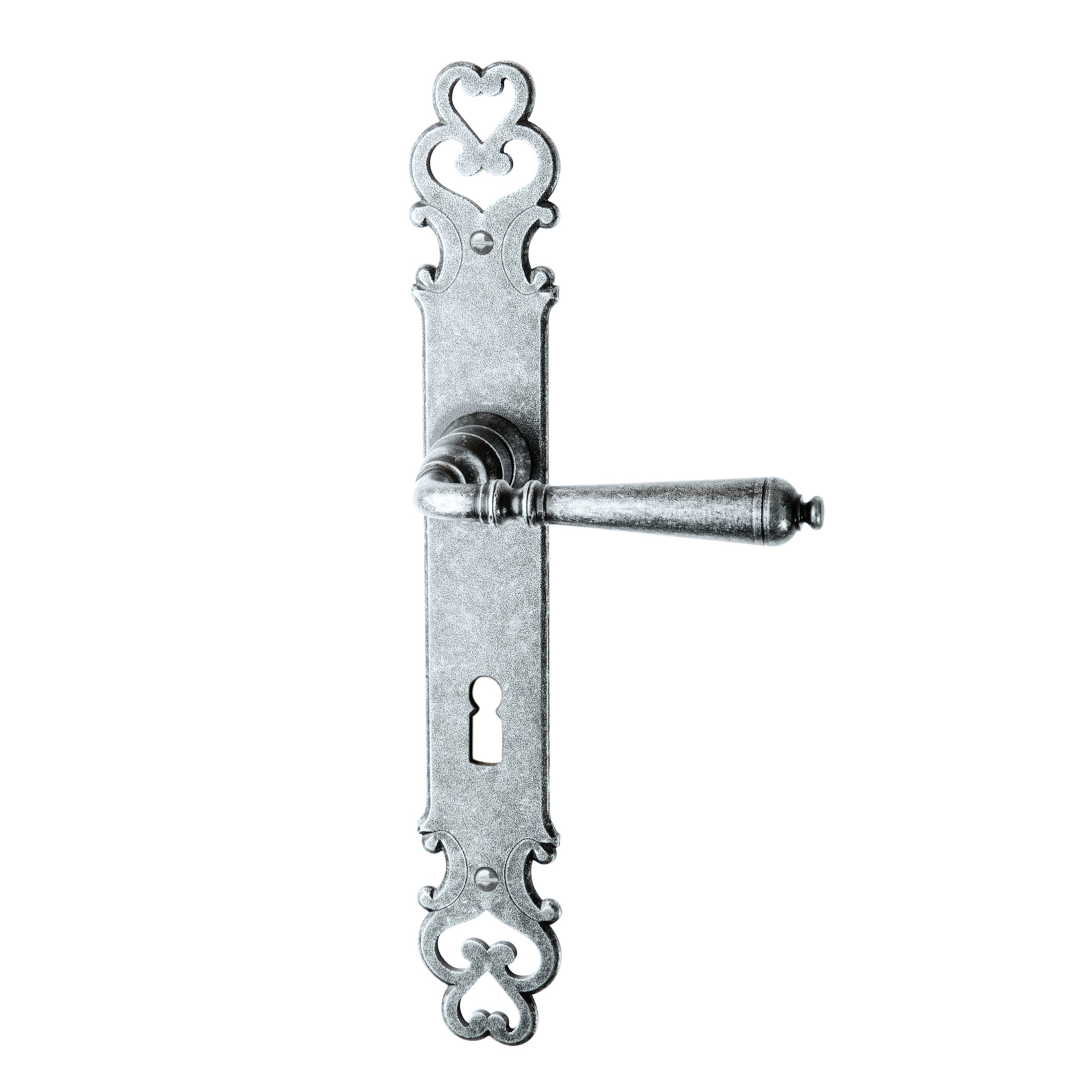 Zimmertürgarnitur in Schmiedeeisen thermopatiniert ® BB 72 mit TD053 Serie TG518 Bild1