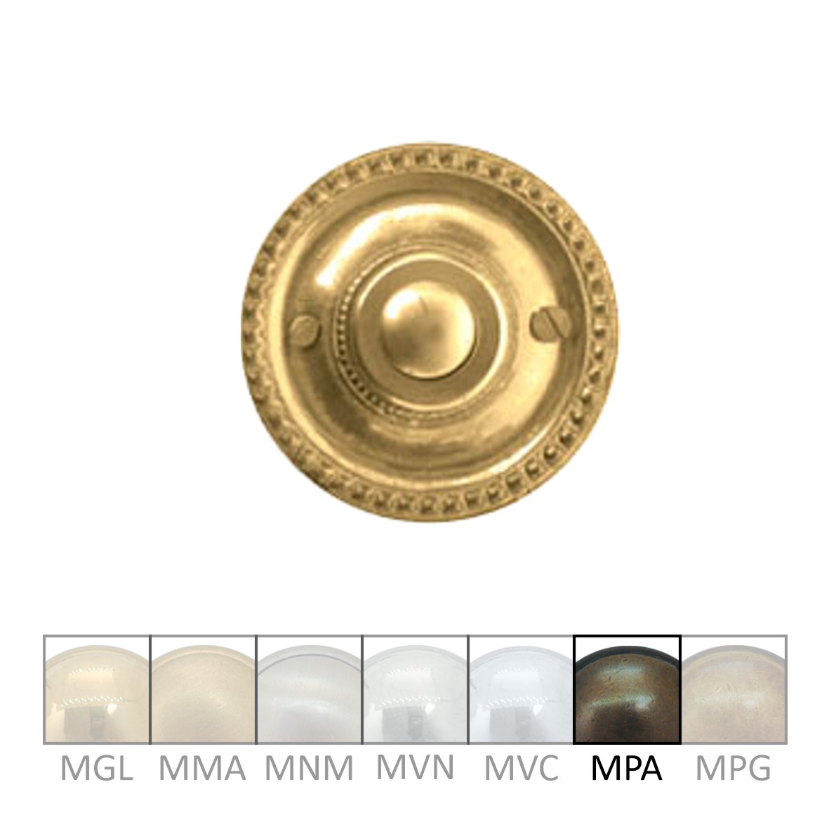Klingelrosette Messing MPA D