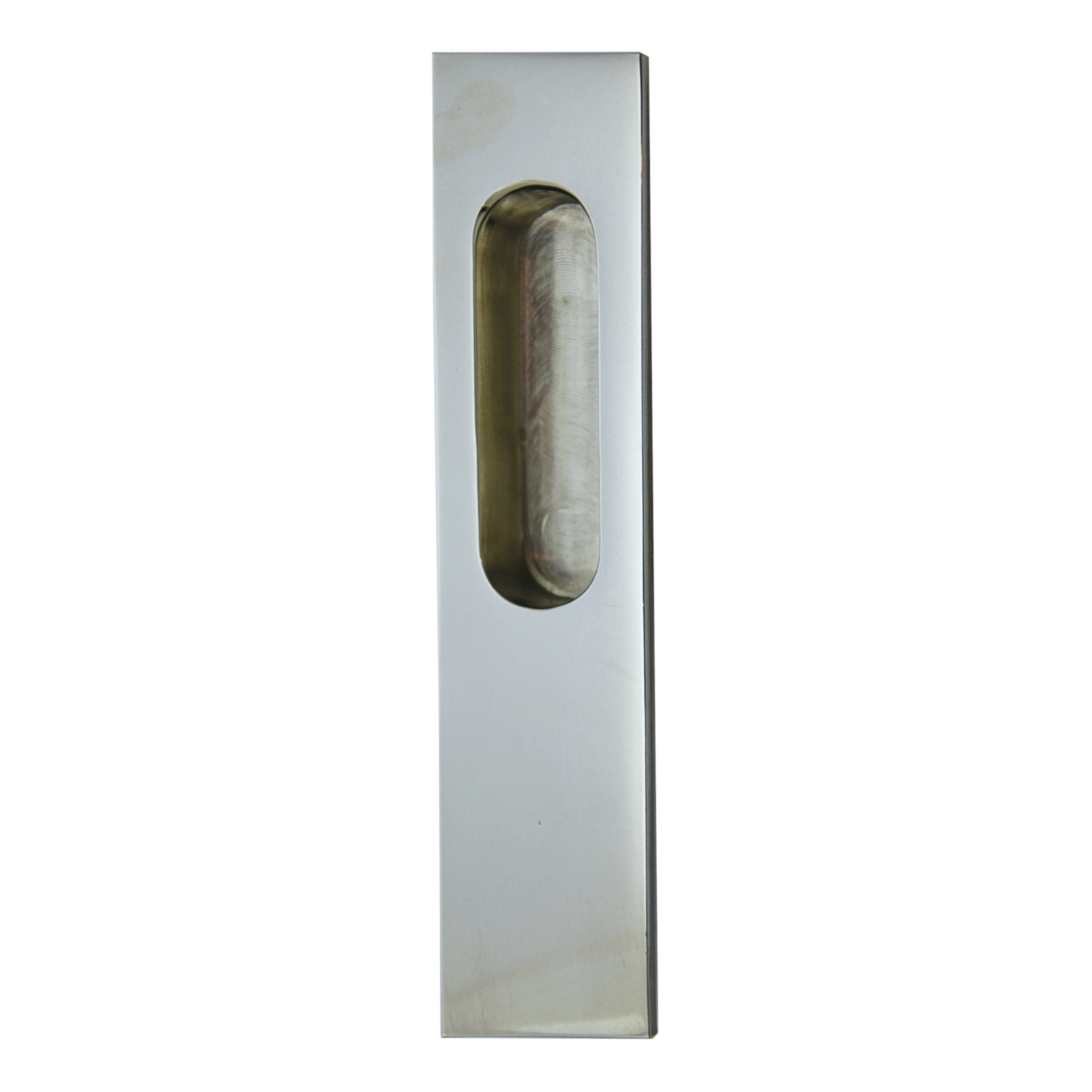 Schiebetürgriffmuschel in Messing verchromt 155x38mm Bild1