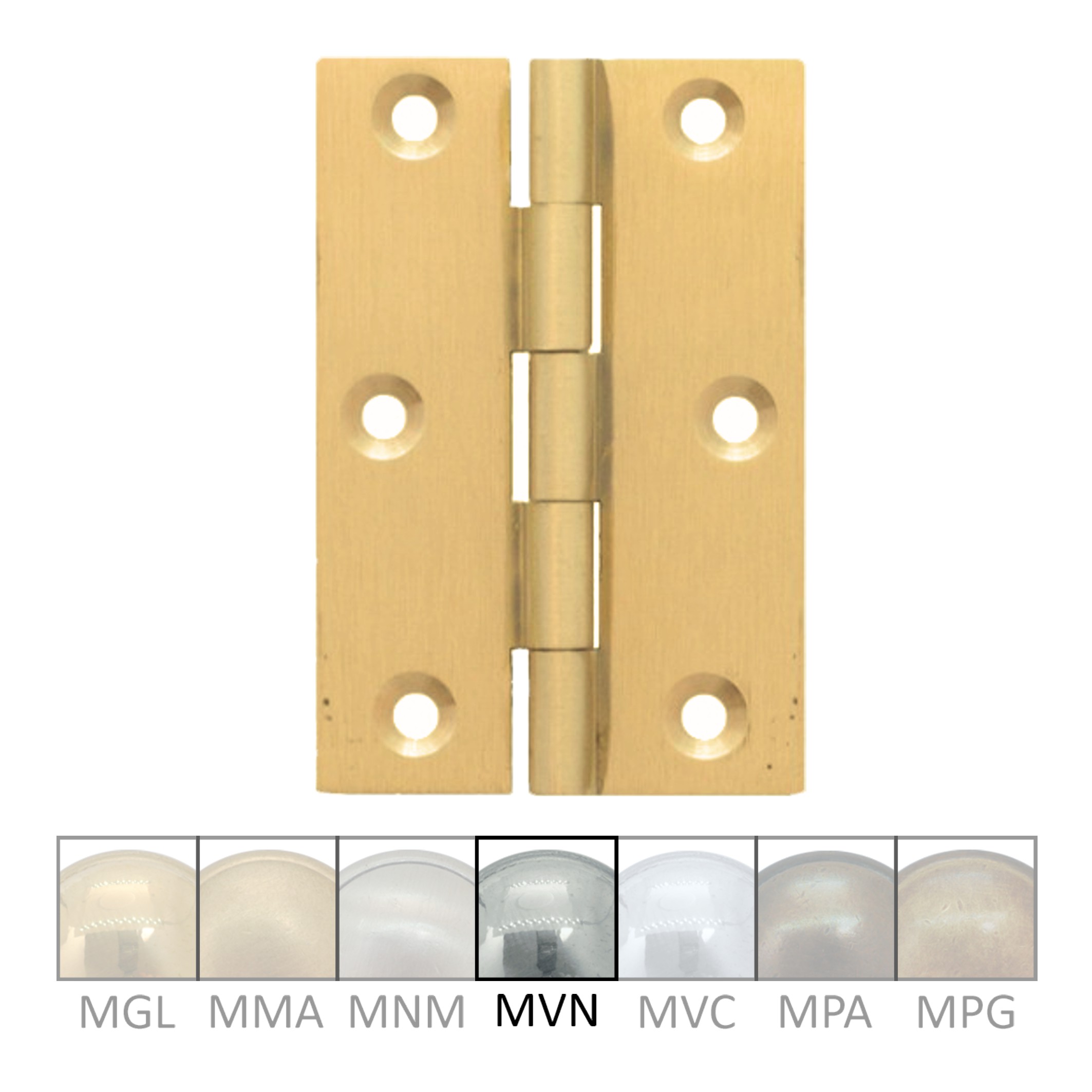Möbelscharnier Messing massiv vernickelt  a=40mm b=30mm Serie MB001 Bild1