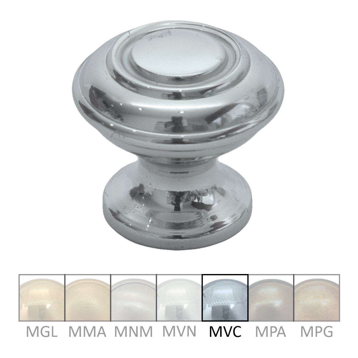 Möbelknopf Messing verchromt mit Schutzlack, D