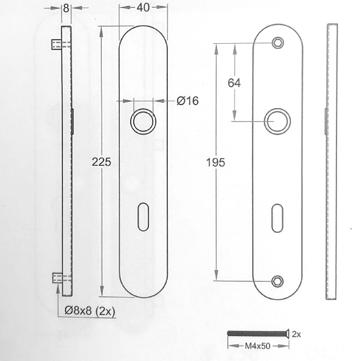 Türlangschild Edelstahl matt gebürstet 72 mm PZ- Lochung Bild2
