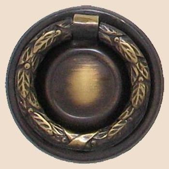 Klassizismus Möbelschild geprägt Messing MPG D45mm mit Griff Serie KL002 Bild1