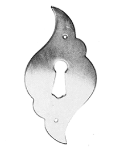 Klassizismus Möbelschild - Eisen - 43x85mm mit Schlüsselloch Serie KL006 Bild1