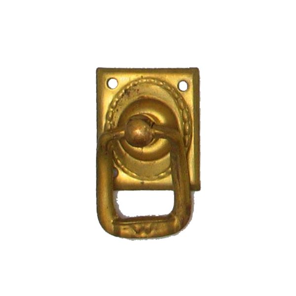 Jugendstil Möbelschild geprägt Messing MMA 25 x 30mm mit Griff Serie JU018 Bild1
