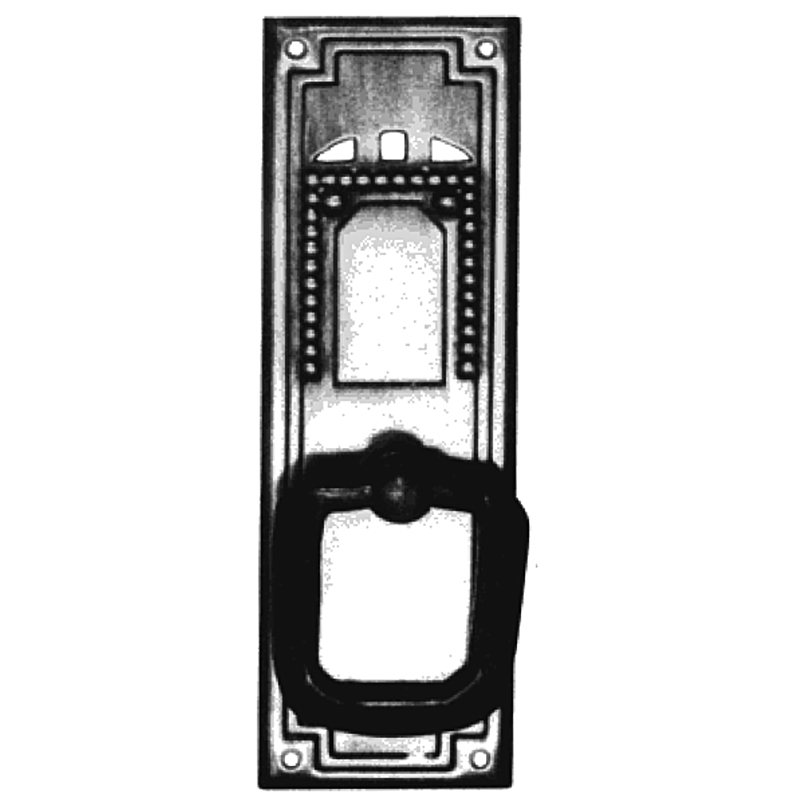 Jugendstil Möbelschild geprägt Messing MMA 33 x 95mm mit Griff Serie JU024 Bild1