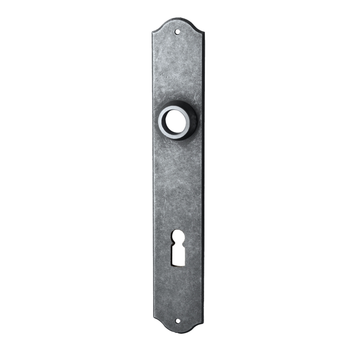 Zimmertürschild Dist. 72 mm BB, Eisen schwarz passiviert L x B