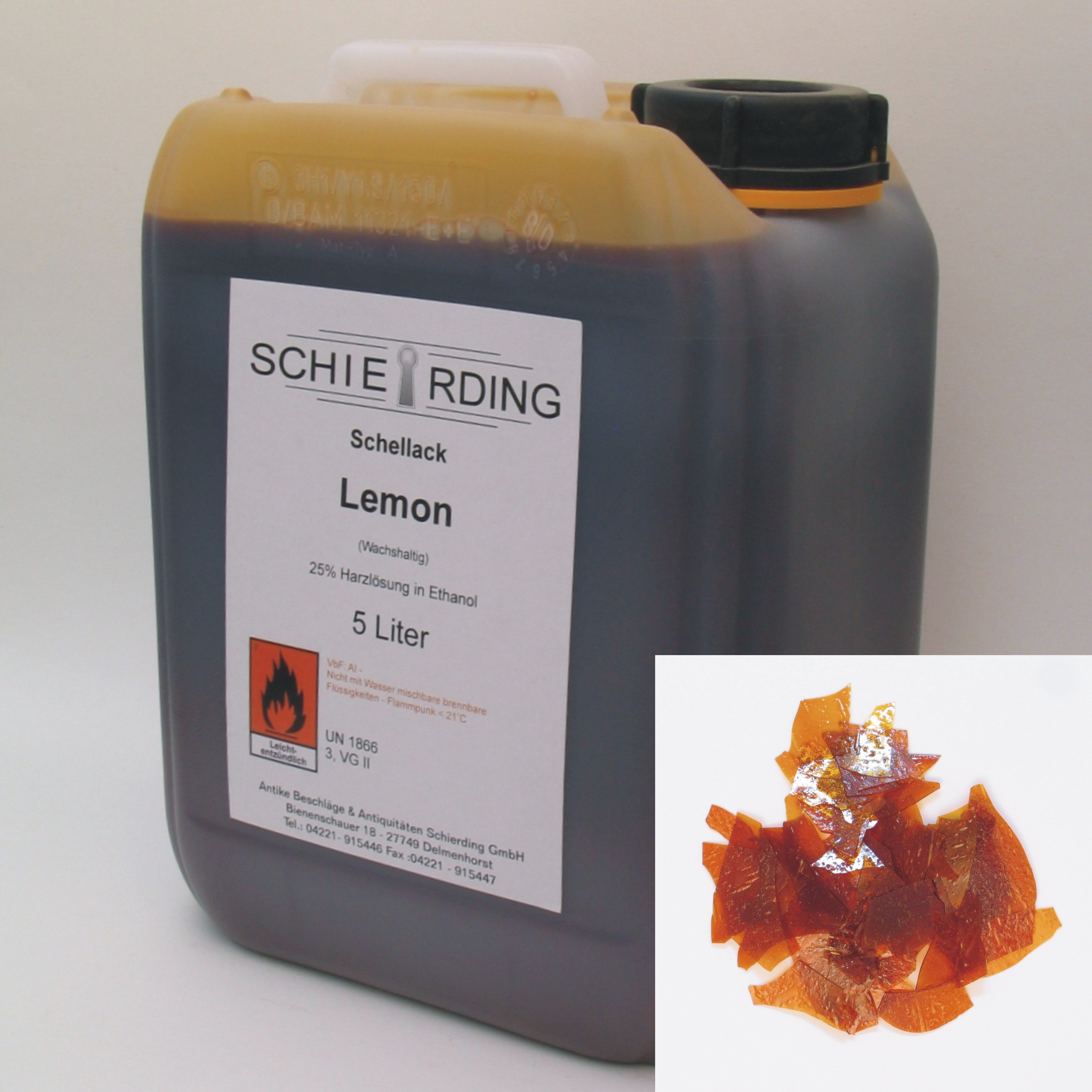 Gelöster Schellack lemon 5 Liter Serie LA002 Bild1