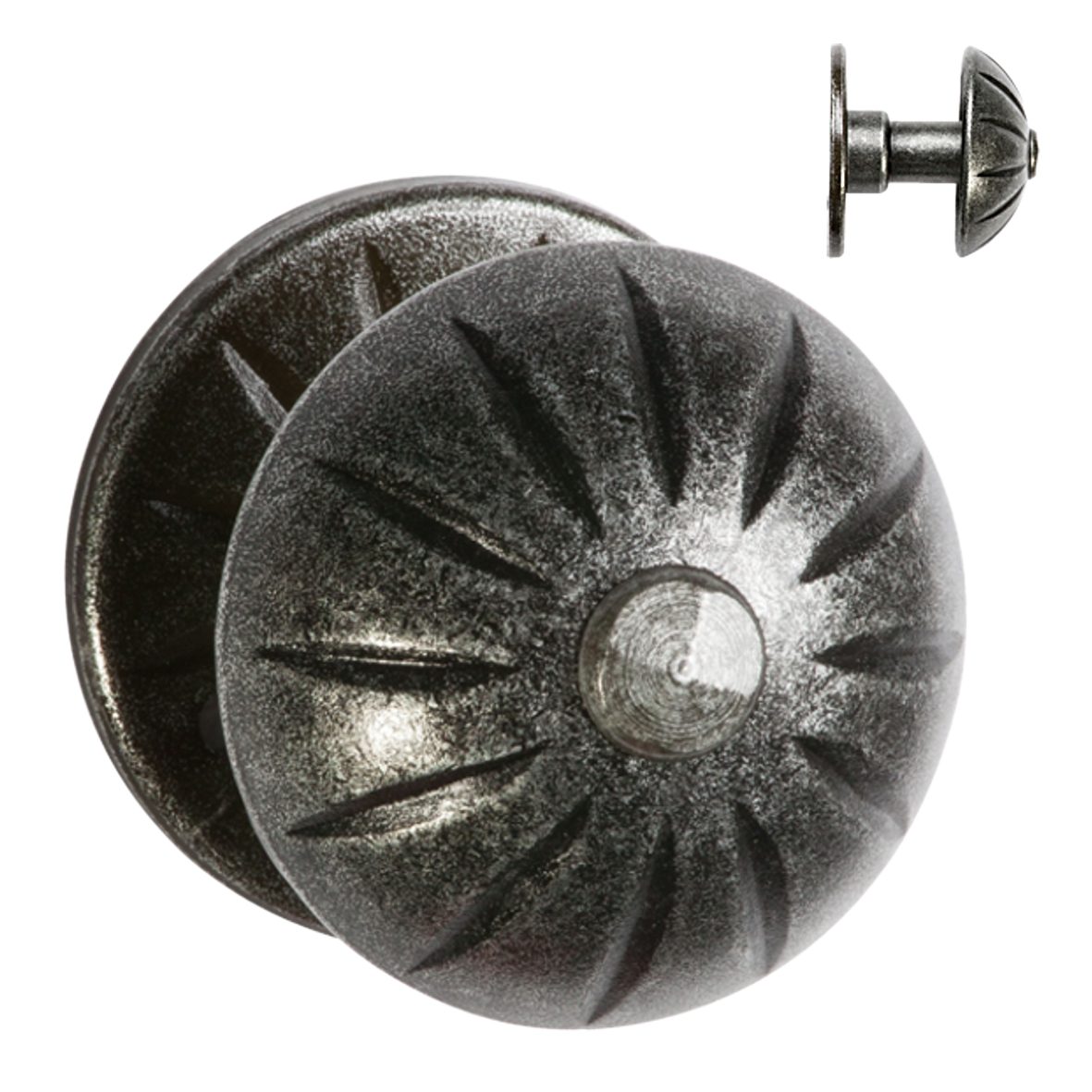 Haustürknauf auf Rosette Eisen EVS 60x60mm Serie TK132 Bild1