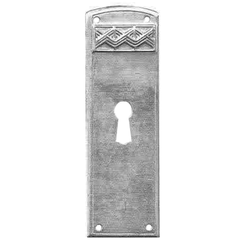 Jugendstil Möbelschild geprägt Messing MMA 28 x 83mm mit Schlüsselloch Serie JU028 Bild1