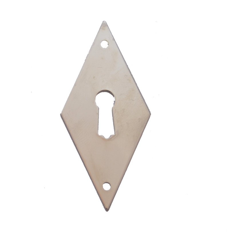 Klassizismus Möbelschild Messing vernickelt 26x55mm mit Schlüsselloch Serie KL004 Bild1