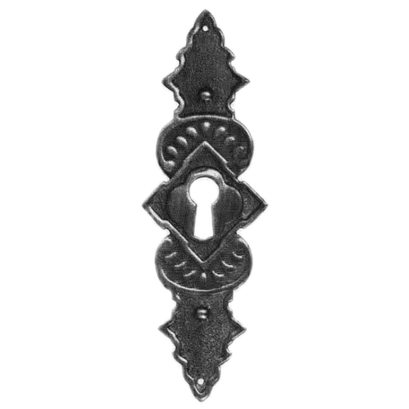 Historismus Möbelschild geprägt Messing MNI 35 x 115mm mit Schlüsselloch Serie HI022 Bild1