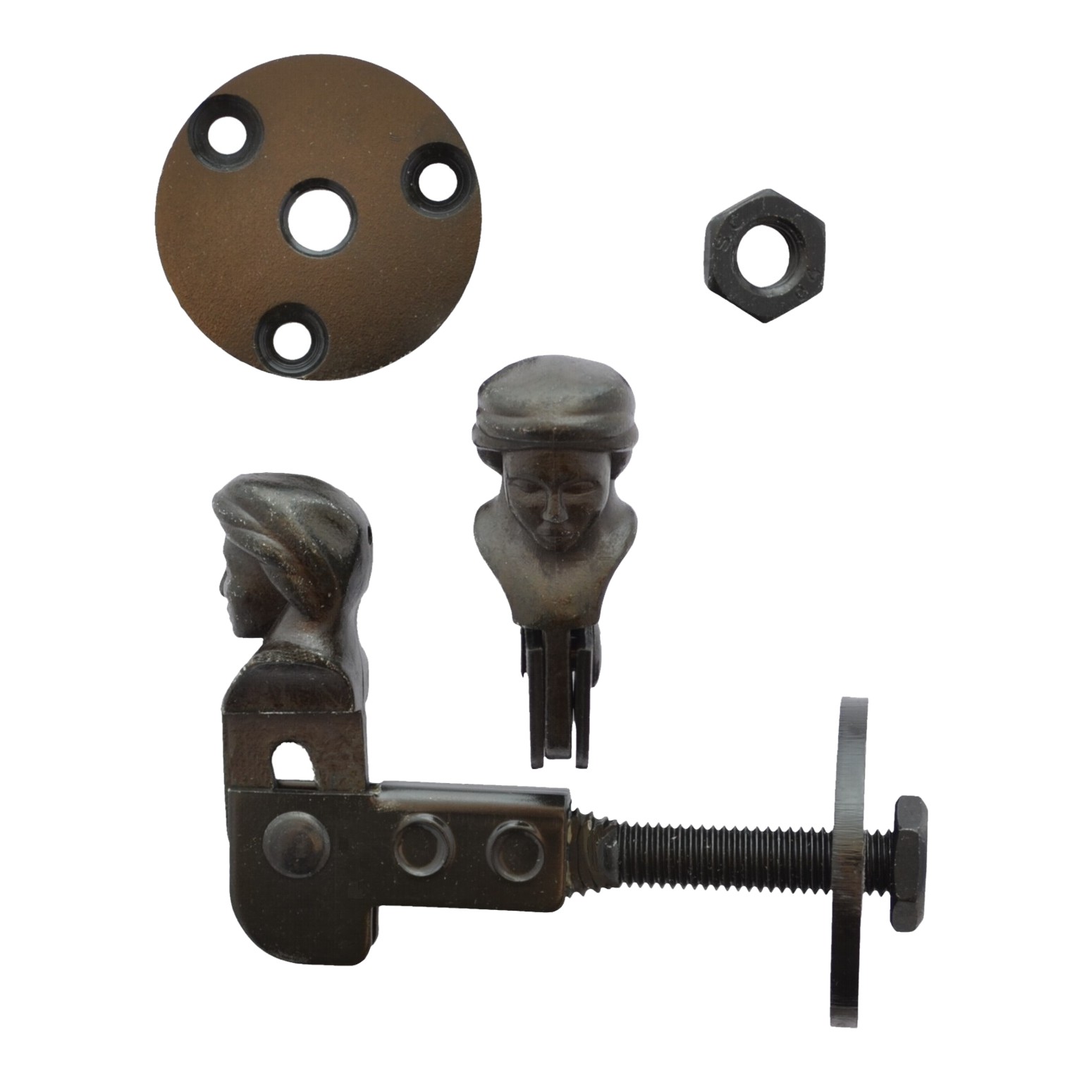 Feststeller für Fenster und Laden, Frauenkopf Form, Messing glänzend Bild1 Feststeller für Fenster und Laden, FRAU, Messing glänzend Serie FB800 Bild1