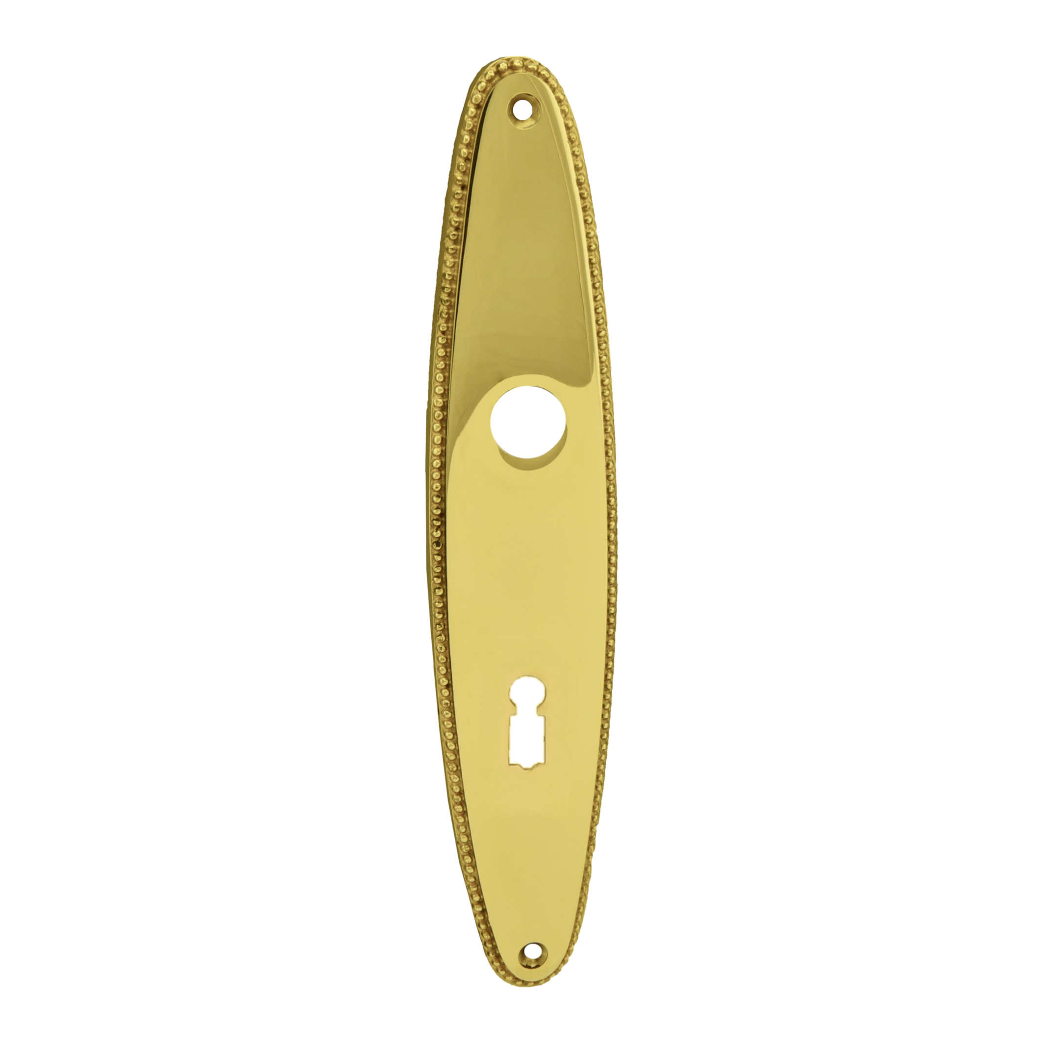 Zimmertürschild Dist. 72 mm BB, Messing glänzend L x B