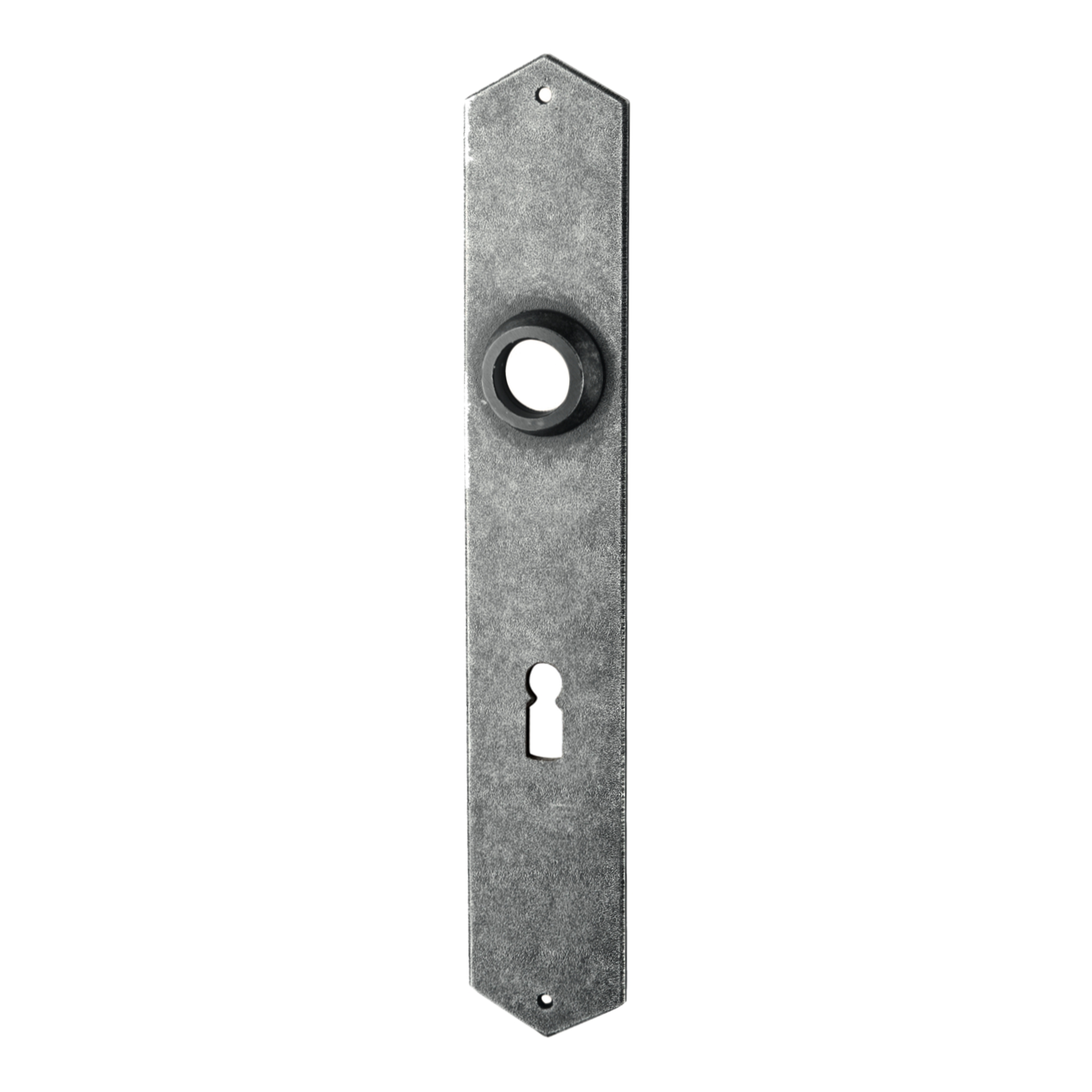 Zimmertürschild Dist. 72 mm BB, Eisen schwarz passiviert L x B