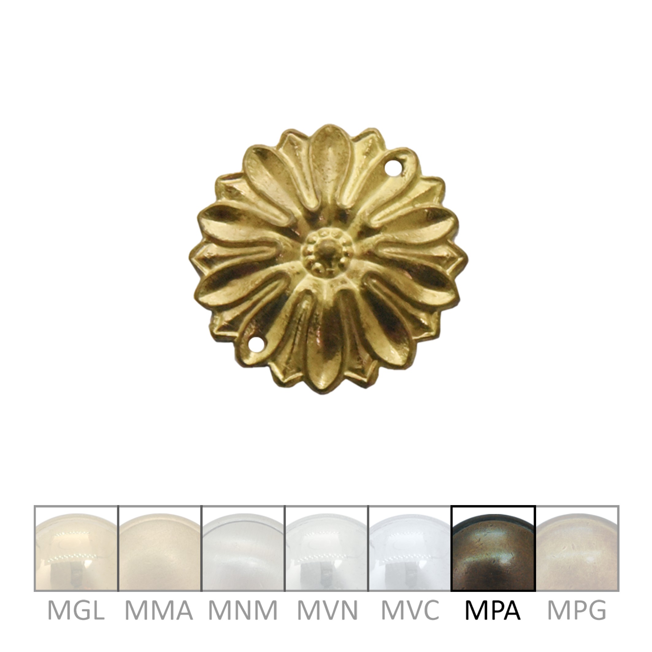 Klassizismus Rosette gegossen Messing MPA D33mm Serie KL128 Bild1