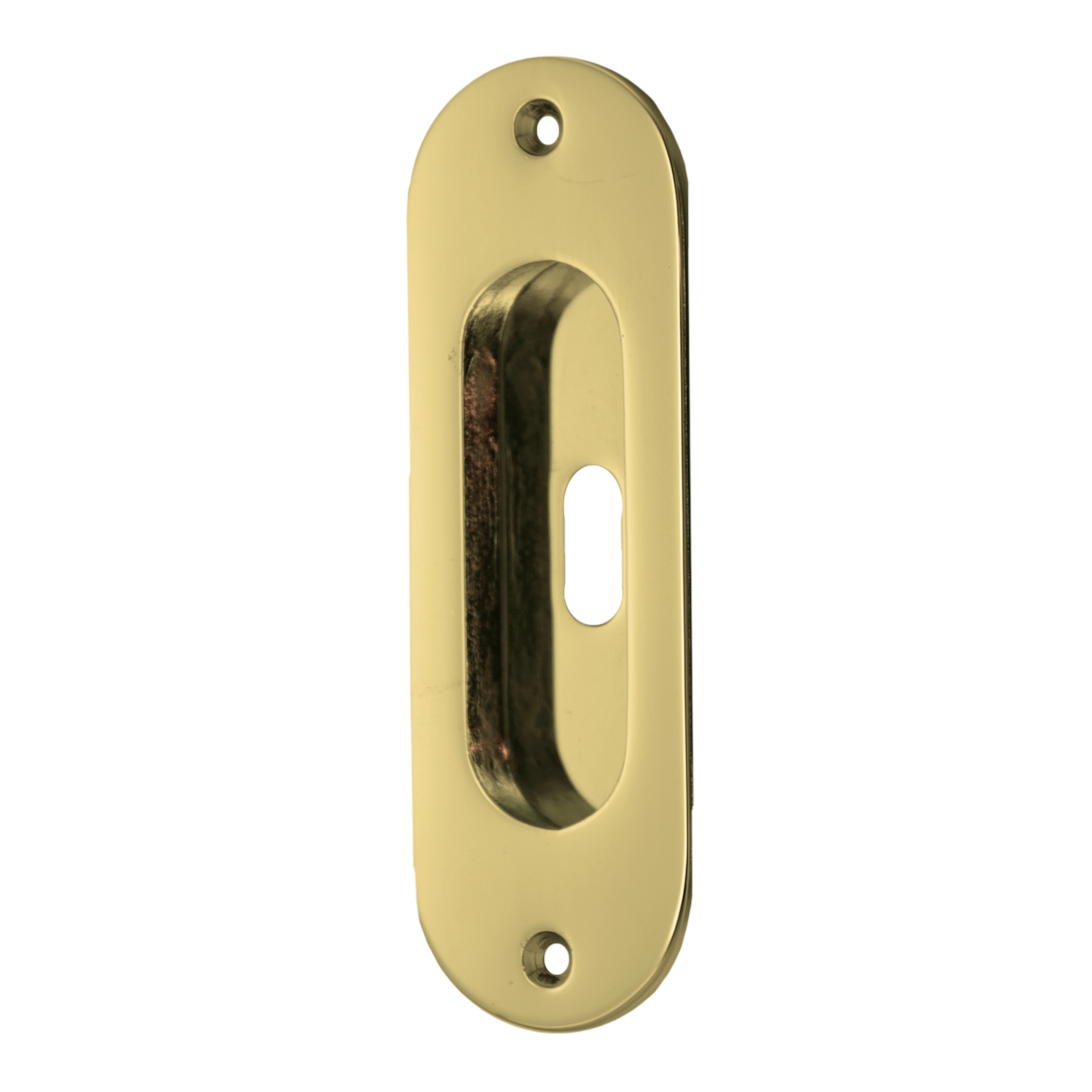 Schiebetürgriffmuschel in Messing 121x40mm Bild1