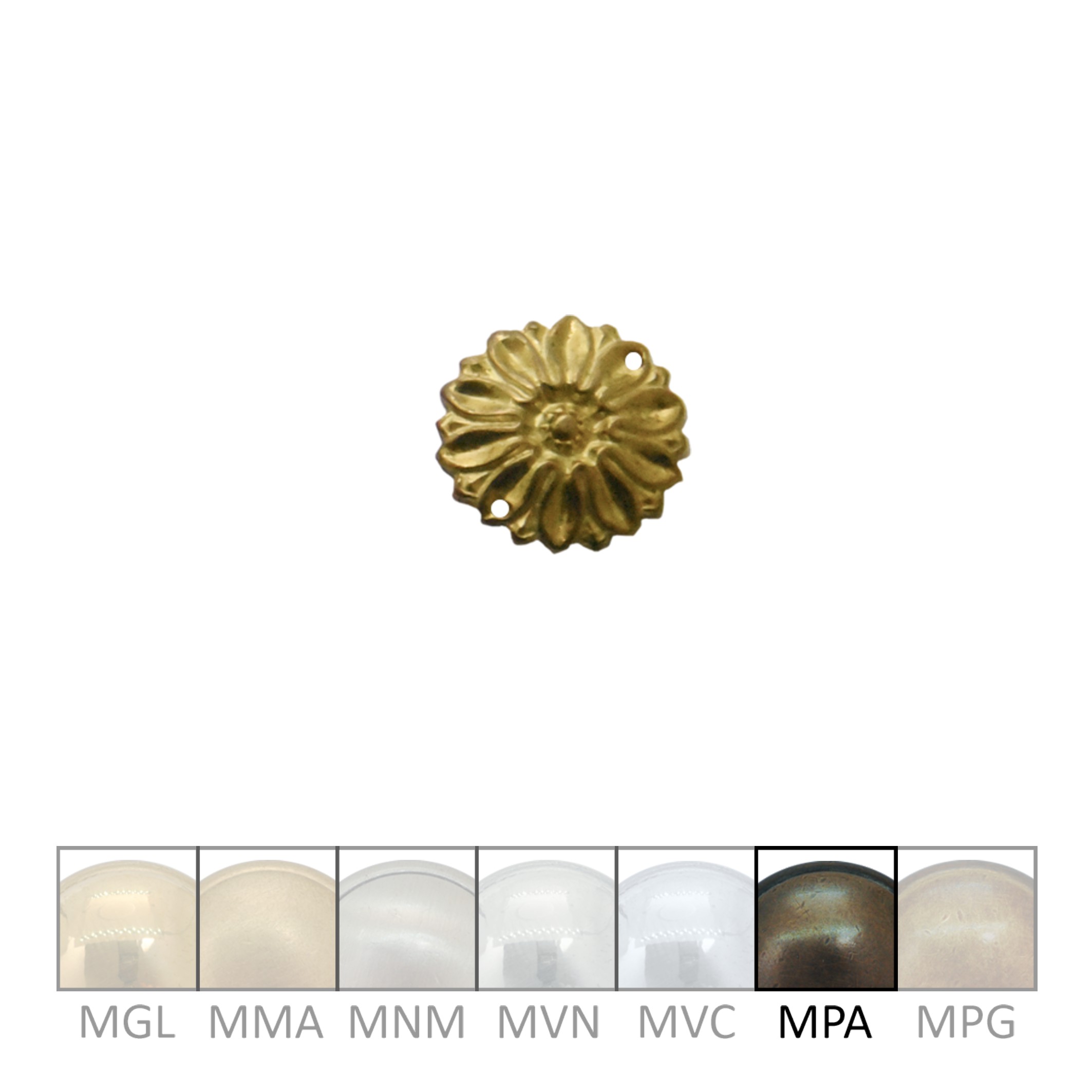 Klassizismus Rosette gegossen Messing MPA D18mm Serie KL128 Bild1
