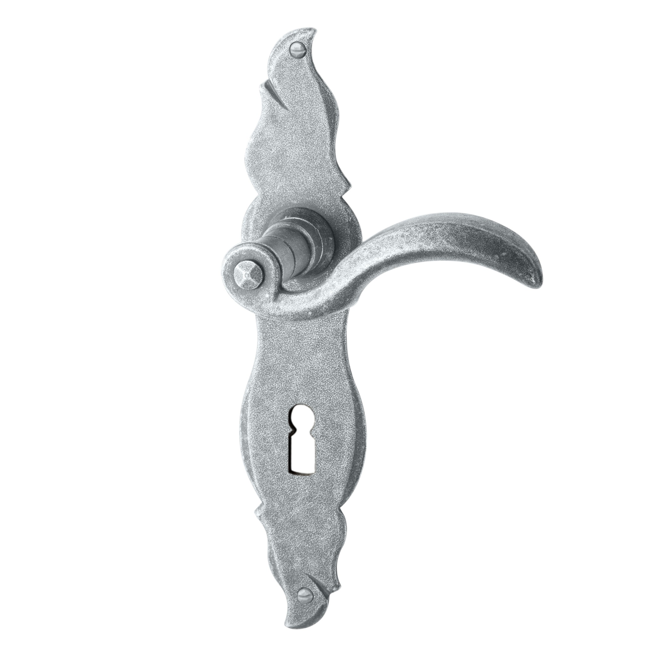 Zimmertürgarnitur in Schmiedeeisen thermopatiniert ® BB 72 mit TD075 Serie TG520 Bild1