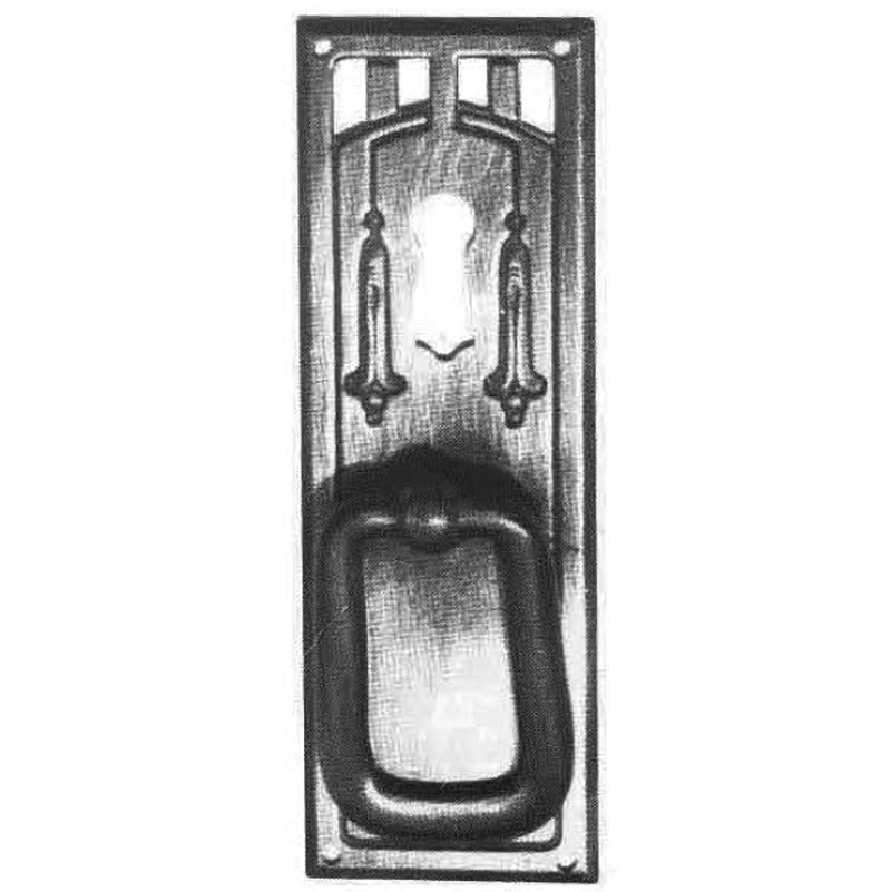 Jugendstil Möbelschild geprägt Messing MMA 27 x 80mm mit Griff und Schlüsselloch Serie JU026 Bild1