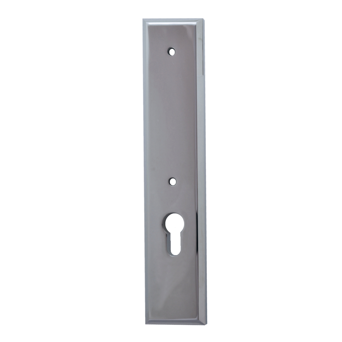 Sicherheitstürschild für stoß Griffloch (PZ) in Chrom 72 mm Außen Bild1