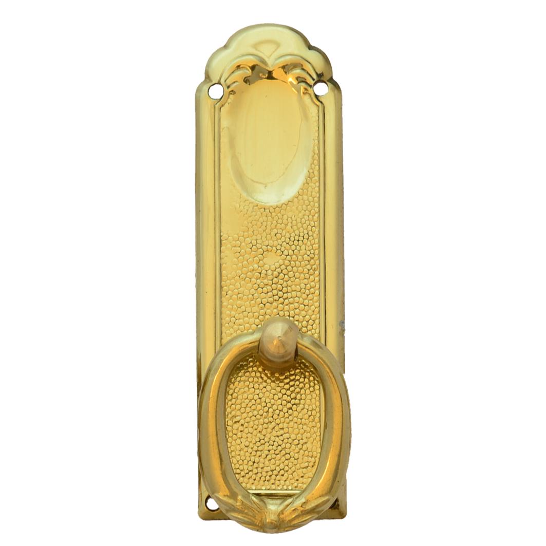 Jugendstil Möbelschild geprägt Messing MGL 25 x 80mm mit Griff Serie JU016 Bild1