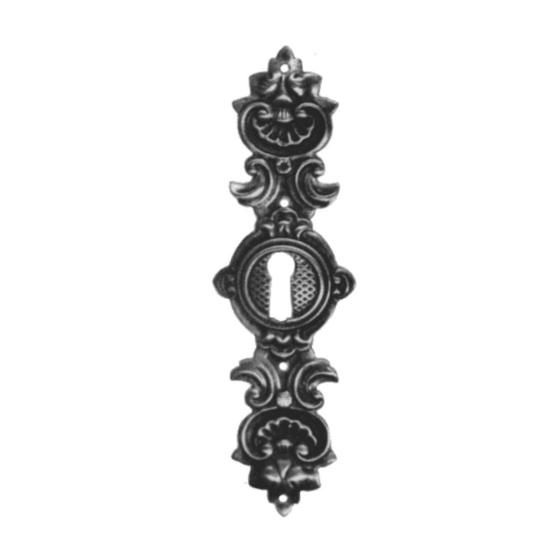 Historismus Möbelschild geprägt Messing MPA 35 x 120mm mit Schlüsselloch Serie HI023 Bild1