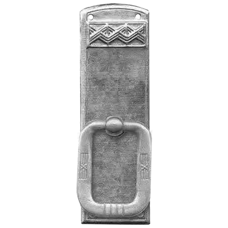 Jugendstil Möbelschild geprägt Messing MPG 28 x 85mm mit Griff Serie JU028 Bild1