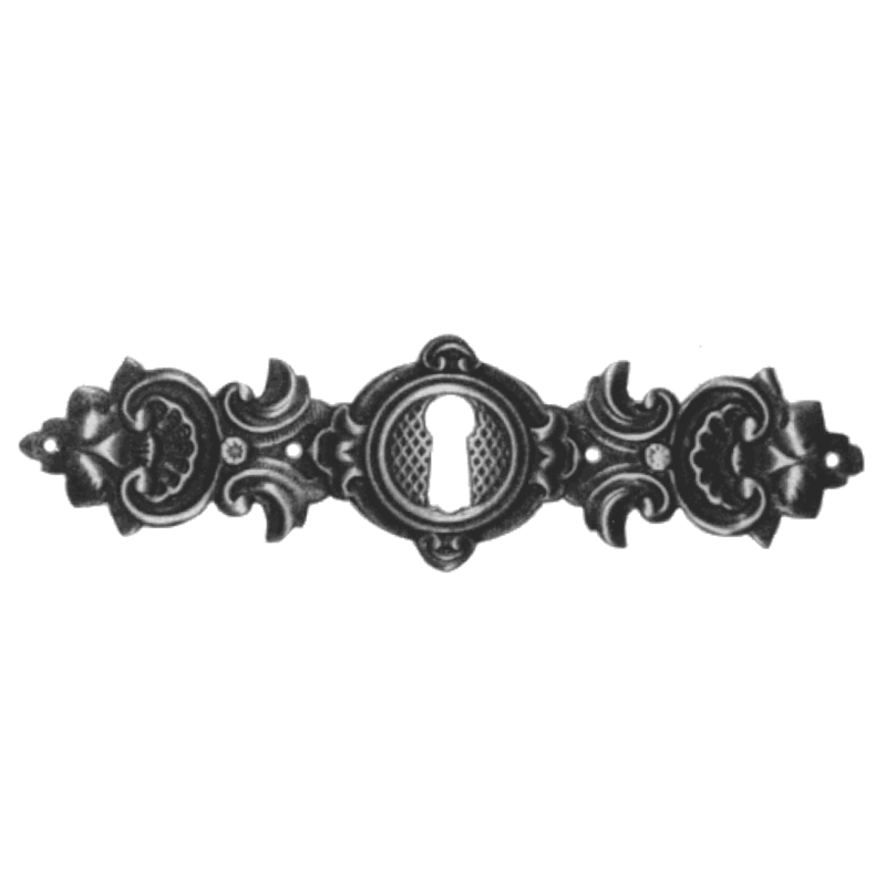 Historismus Möbelschild geprägt Messing MPG 120 x 35mm mit Schlüsselloch Serie HI023 Bild1