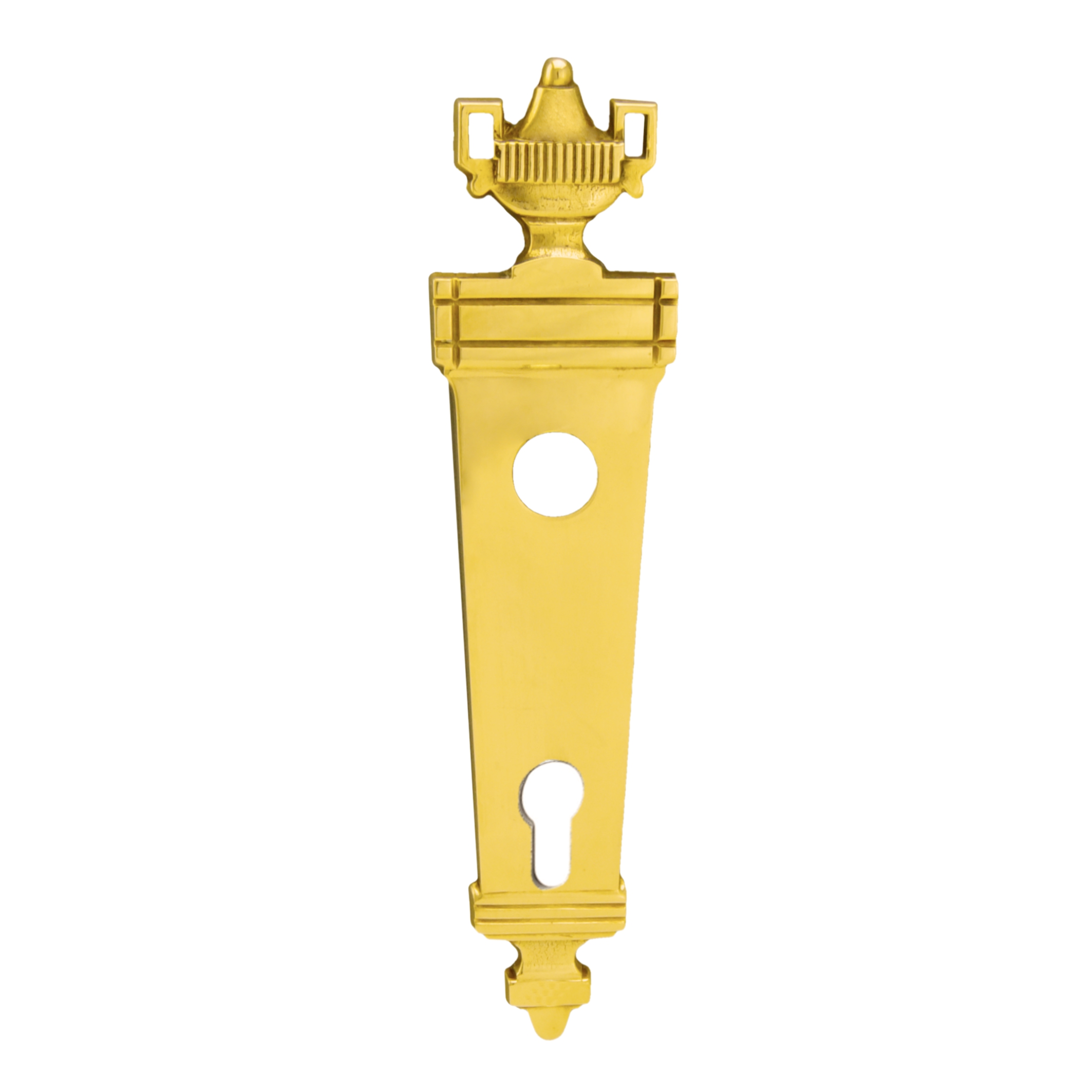Haustürschild Dist. 92 mm PZ, Messing glänzend L x B