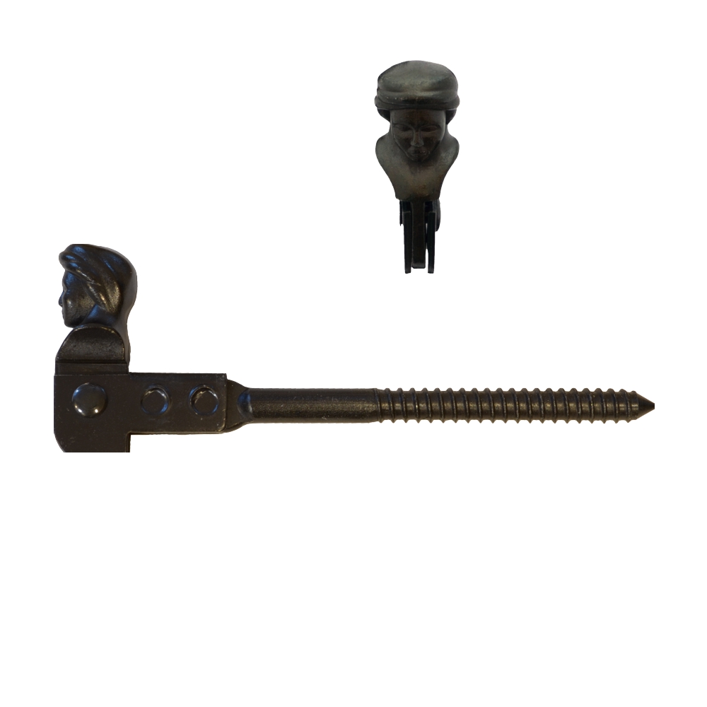 Ladenhalter schwarz pulverbeschichtet, Frauenkopf Form, 250 mm der Serie FB800 Bild1 Ladenhalter schwarz pulverbeschichtet, FRAU, 250mm Serie FB800 Bild1