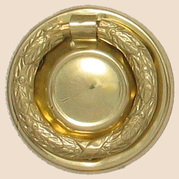 Klassizismus Möbelschild geprägt Messing MGL D45mm mit Griff Serie KL002 Bild1