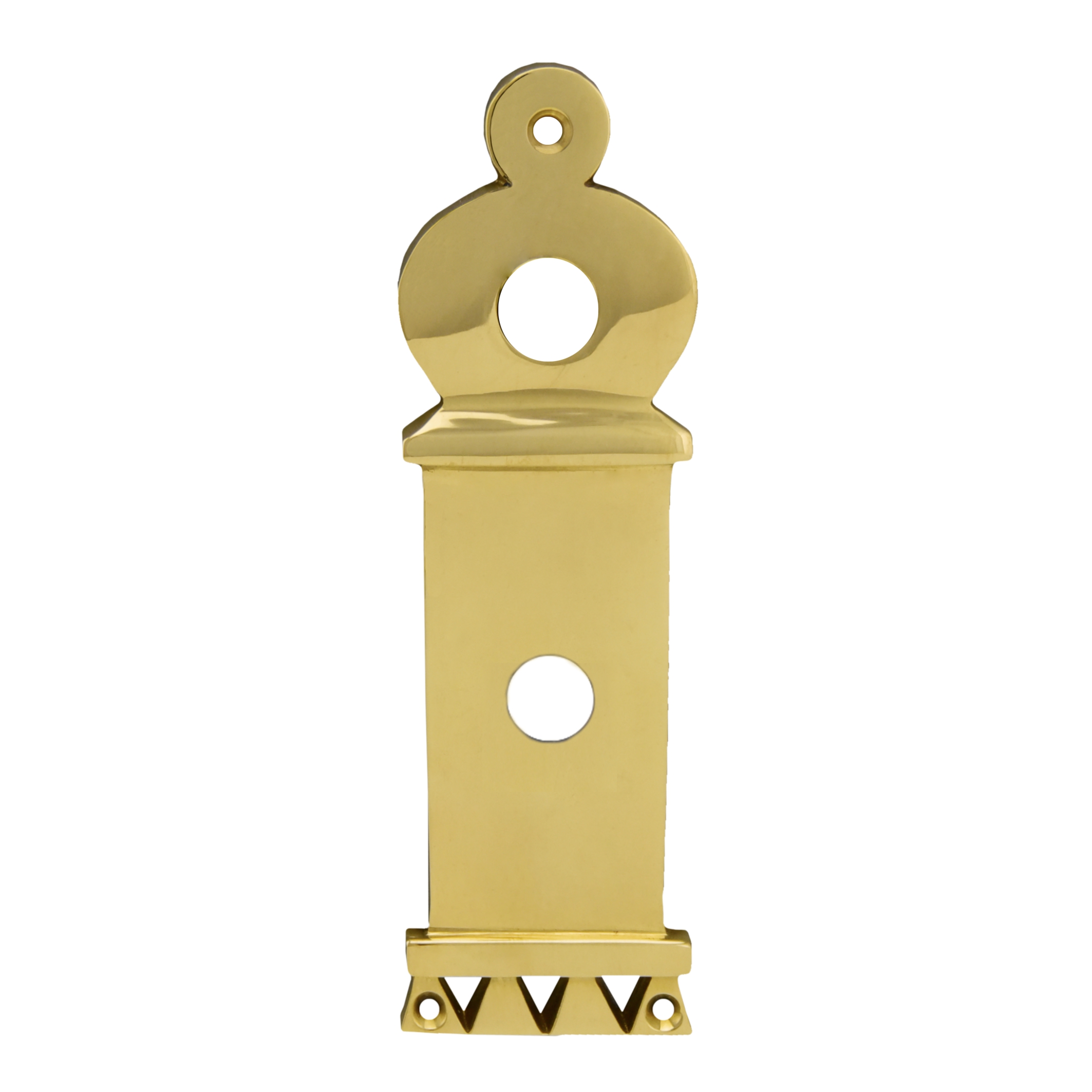 Badezimmertürschild Dist. 78 mm WC, Messing glänzend L x B x T