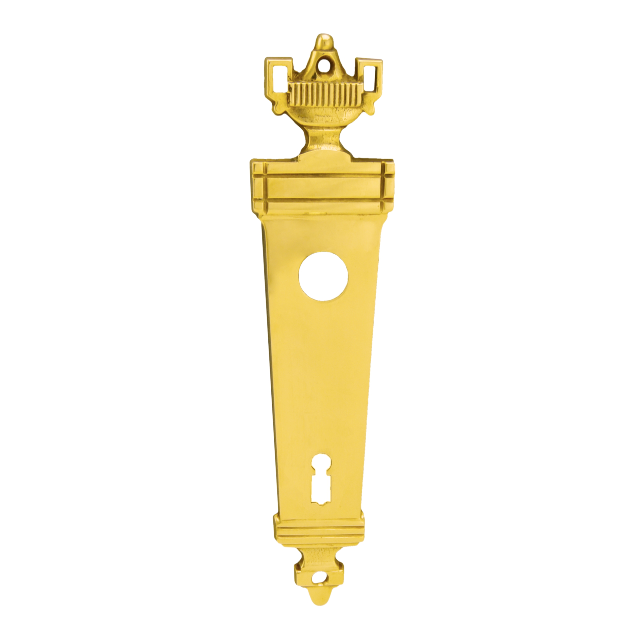 Haustürschild Dist. 92 mm BB, Messing glänzend L x B